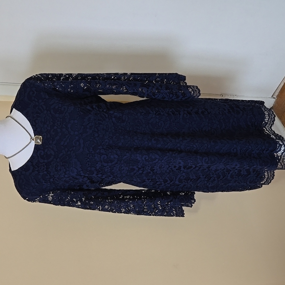 Ivanka Trump Navy Floral Lace Dress Sz 14